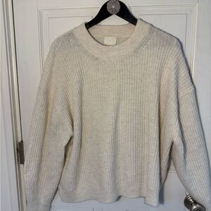 H&M Soft Cream Ribbed Sweater